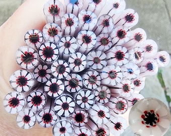 coe 96 Flower: Follow Your Heart - 1 oz Murrini, Murrine, Millefiori, Vitrigraph Cane - MINZABELLA MURRINI by Glassworks Northwest