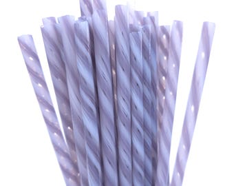COE 96 Handmade Glass Cane Twists "Purple Smiles" | 3-Piece 6" Thick Decorative Rods | Oceanside Compatible | Kristi's Twisties