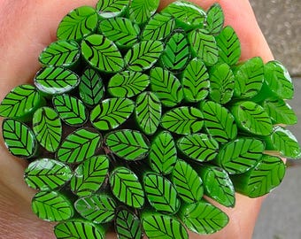 COE 96 Murrini Leaf: Fern - 1 oz Cane/Sticks