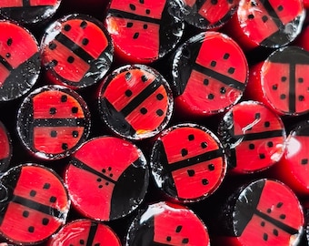 NEW COE 90 Ladybug: Bugaboos - 1 oz Cane/Sticks - Opaque Red and Black
