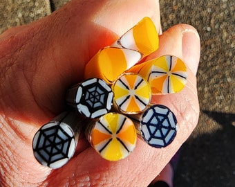 coe 90 Halloween: Scary Mix 1.5 oz Murrini Murrine Millefiori Vitrigraph Cane - MINZABELLA MURRINI by Glassworks Northwest