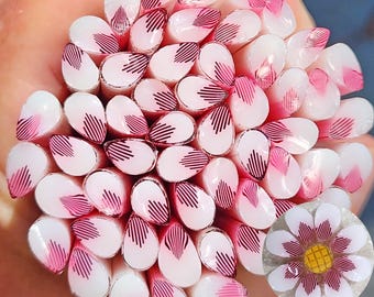 coe 90 Flower Petal: Pink Panther Loves Pink - 1 oz Murrini Murrine Millefiori Vitrigraph Cane - MINZABELLA MURRINI by Glassworks Northwest