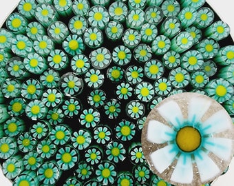 COE96 Flower: Be Cheerful - 1 oz Murrini Murrine Millefiori Vitrigraph Cane - MINZABELLA MURRINI by Glassworks Northwest