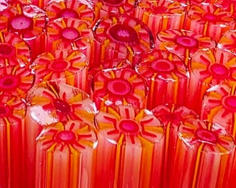 COE 96 Murrini Flower: Have a Ball - 1 oz Cane/Sticks