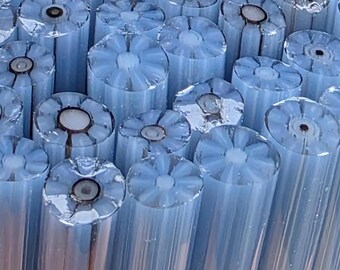 COE 96 Murrini Flower: Stormy Blue - 1 oz Cane/Sticks