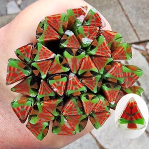 coe 96 Tree: Oh, Christmas Tree - 1 oz Murrini, Murrine, Millefiori, Vitrigraph Cane - MINZABELLA MURRINI by Glassworks Northwest