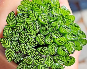 coe 96 Med Leaf: Mossy - 1 oz Murrini Murrine Millefiori Vitrigraph Cane- MINZABELLA MURRINI by Glassworks Northwest