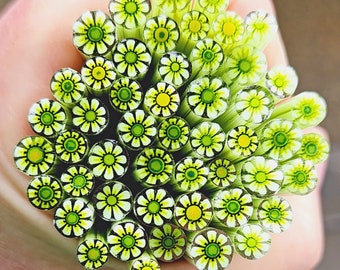 coe 90 Flower: Happy-Go-Lucky - 1 oz Murrini Murrine Millefiori Vitrigraph Cane- MINZABELLA MURRINI by Glassworks Northwest