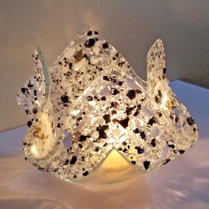 Glassworks Northwest - Votive Salt and Pepper - Fused Glass Candleholder, Tealight Holder, Fun Candle, Party Candle, Candlelight