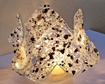 Glassworks Northwest - Votive Salt and Pepper - Fused Glass Candleholder, Tealight Holder, Fun Candle, Party Candle, Candlelight