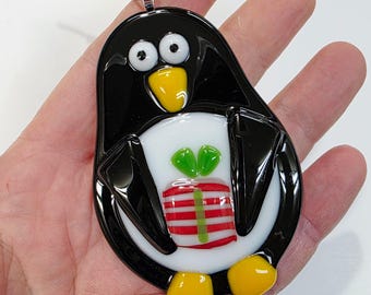 Fused Glass Ornament: 2025 Limited Edition Penguin