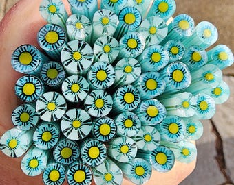 coe 96 Flower: Good Fortune - 1 oz Murrini, Murrine, Millefiori, Vitrigraph Cane - MINZABELLA MURRINI by Glassworks Northwest