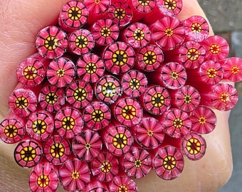 COE 90 Murrini Flower: Genius - 1 oz Cane/Sticks