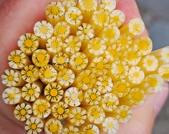 COE 90 Murrini Flower: Yellow, Sunshine - 1 oz Cane/Sticks
