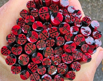 COE 96 Murrini Ladybug: Cute as a Bug - 1 oz Cane/Sticks