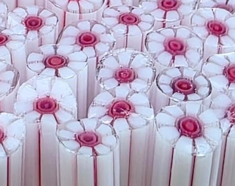 COE 90 Murrini Flower: Fall in Love - 1 oz Cane/Sticks