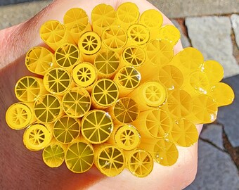 coe 96 Fruit: Lemon Slices - 1 oz Murrini Murrine Millefiori Vitrigraph Cane - MINZABELLA MURRINI by Glassworks Northwest