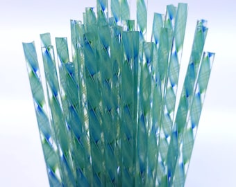 COE 96 Handmade Glass Cane Twists "Ocean Waves" | 3-Piece 6" Thick Decorative Rods | Oceanside Compatible | Kristi's Twisties