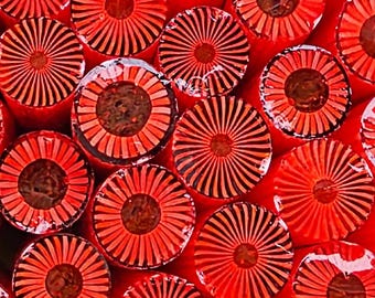 COE 96 Murrini Flower: Fiesta - 1 oz Cane/Sticks