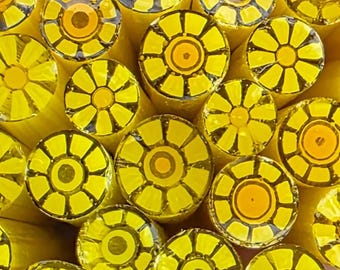 NEW COE 96  Murrini Flower: Cheerful Yellow - 1 oz Cane/Sticks