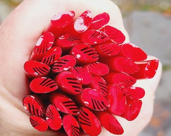 coe 96 Red Angel Wings - 1 oz Murrini, Murrine, Millefiori, Vitrigraph Cane - MINZABELLA MURRINI by Glassworks Northwest