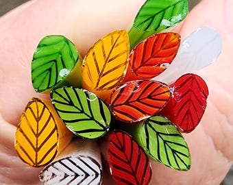coe 96 Leaf Mix: Seasons - 1.5 oz Murrini Murrine Millefiori Vitrigraph Cane- MINZABELLA MURRINI by Glassworks Northwest