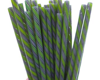 COE 96 Handmade Glass Cane Twists "Heather Meadows" | 3-Piece 6" Thick Decorative Rods | Oceanside Compatible | Kristi's Twisties