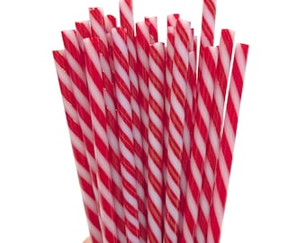 COE 96 Handmade Glass Cane Twists "Mrs. Claus" | 3-Piece 6" Thick Decorative Rods | Oceanside Compatible | Kristi's Twisties