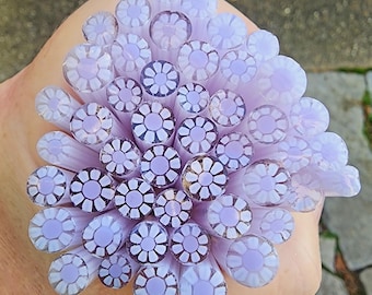 coe 90 Flower: Lovely in Lilac - 1 oz Murrini Murrine Millefiori Vitrigraph Cane - MINZABELLA MURRINI by Glassworks Northwest