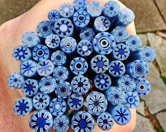 coe 90 Extra-Fancy Murrini: To Infiniti and Beyond - 1 oz Murrini Murrine Millefiori Cane - MINZABELLA MURRINI by Glassworks Northwest