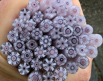 COE 96 Murrini Flower: True Friend - 1 oz Cane/Sticks