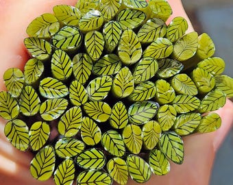 coe 96 Med Leaf: It Takes an Army - 1 oz Murrini Murrine Millefiori Vitrigraph Cane- MINZABELLA MURRINI by Glassworks Northwest