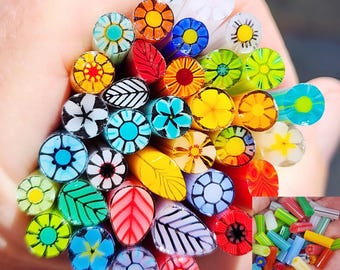 coe 96 Mix: BIG Sampler in Chunks - 2 oz Murrini Murrine Millefiori Vitrigraph Cane - MINZABELLA MURRINI by Glassworks Northwest