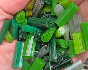 NEW COE 96 Murrini Leaf Chunk Mix: Super Greens - 1 oz  Cane/Sticks