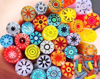 coe 96 Extra Fancy Mix: BIG Sampler in Chunks - 2 oz Murrini Murrine Millefiori Vitrigraph Cane - MINZABELLA MURRINI by Glassworks Northwest