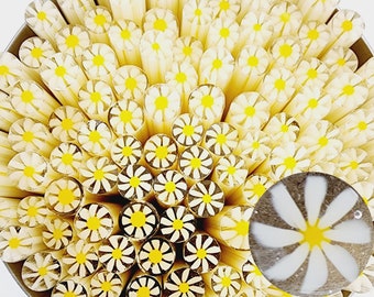 COE90 Flower: Long Summer Days - 1 oz Murrini Murrine Millefiori Vitrigraph Cane - MINZABELLA MURRINI by Glassworks Northwest