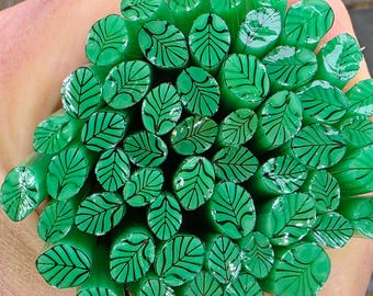 COE 96 Murrini Leaf: Happily Evergreen After - 1 oz Cane/Sticks