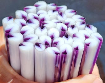 coe 90 Flower Petal: Fuschia-tastic - 1 oz Murrini Murrine Millefiori Vitrigraph Cane - MINZABELLA MURRINI by Glassworks Northwest