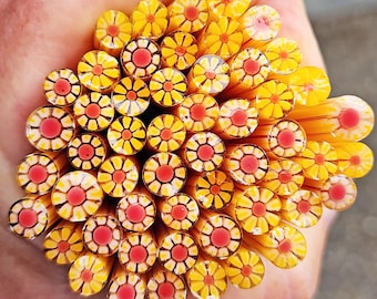 COE 90 Murrini Flower: Be Dazzled - 1 oz Cane/Sticks