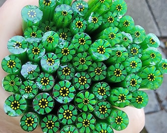 coe 96 Flower: Hunky Dory - 1 oz Murrini, Murrine, Millefiori, Vitrigraph Cane - MINZABELLA MURRINI by Glassworks Northwest