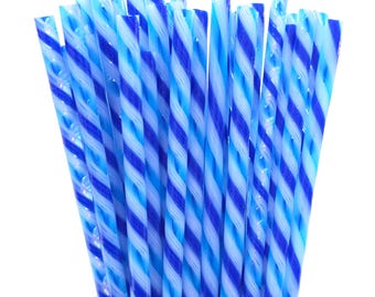 COE 96 Handmade Glass Cane Twists "Serene" | 3-Piece 6" Thick Decorative Rods | Oceanside Compatible | Kristi's Twisties