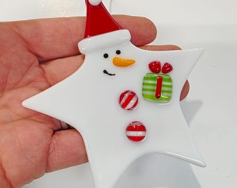 Fused Glass Ornament: 2025 Limited Edition Star Snowman