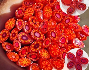 coe 96 Extra-Fancy Murrini: Dreamscicle - 1 oz Murrini Murrine Millefiori Vitrigraph Cane- MINZABELLA MURRINI by Glassworks Northwest