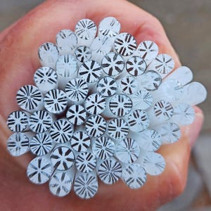 coe 96 Snowflake Mix: Let it Snow - 1 oz Murrini Murrine Millefiori Vitrigraph Cane- MINZABELLA MURRINI by Glassworks Northwest