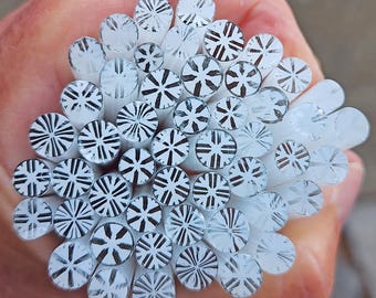 coe 96 Snowflake Mix: Let it Snow - 1 oz Murrini Murrine Millefiori Vitrigraph Cane- MINZABELLA MURRINI by Glassworks Northwest