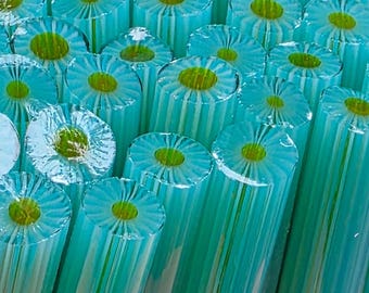 COE 96 Murrini Flower: Be Cool - 1 oz Cane/Sticks