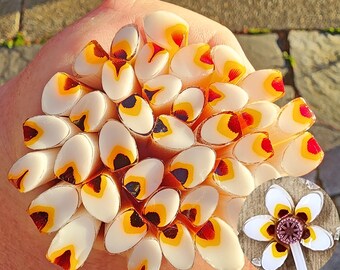 coe 90 Flower Petal: Magical - 1 oz Murrini Murrine Millefiori Vitrigraph Cane - MINZABELLA MURRINI by Glassworks Northwest