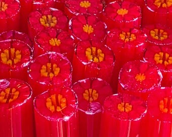 COE 96 Murrini Flower: Tee Hee Hee - 1 oz Cane/Sticks