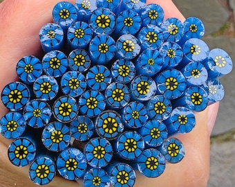 COE 96  Murrini Flower: Bon Voyage - 1 oz Cane/Sticks