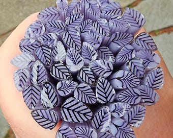 coe 96 Med Leaf: Positively Purple - 1 oz Murrini Murrine Millefiori Vitrigraph Cane - MINZABELLA MURRINI by Glassworks Northwest
